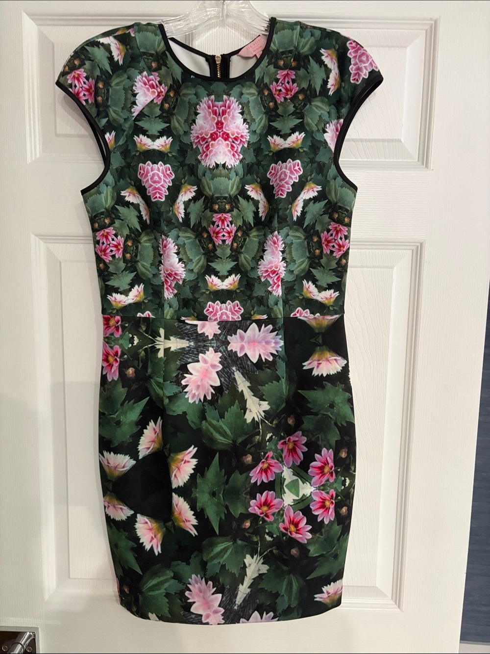 Ted Baker London Green & Pink Floral Sheath Dress